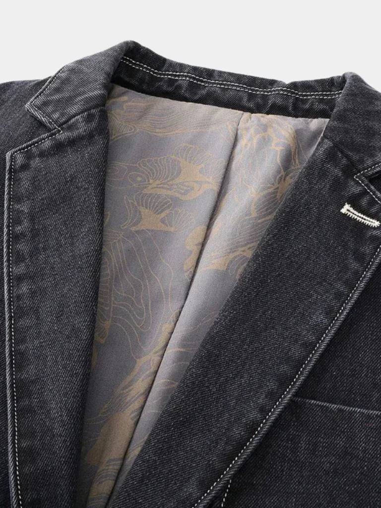Denim Covenant Blazer Jacket | Bellmont Society