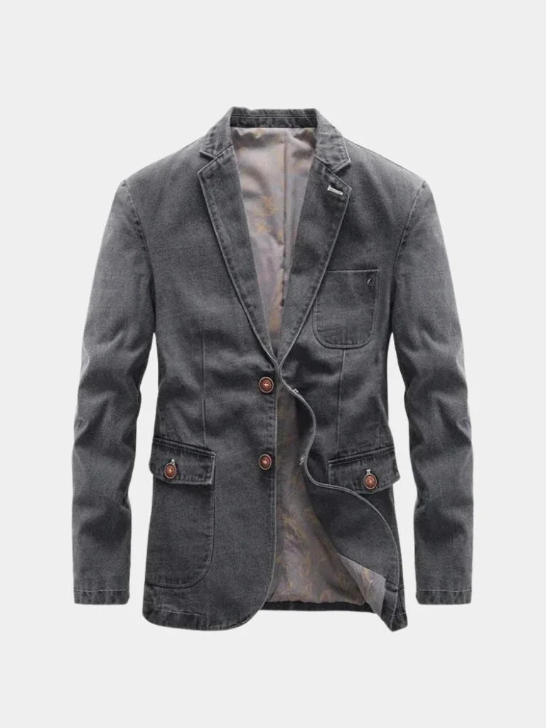 Denim Covenant Blazer Jacket | Bellmont Society