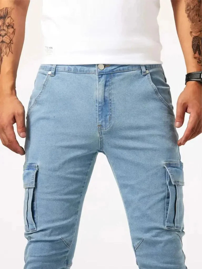 Denim Jeans Cargo Trousers | Bellmont Society