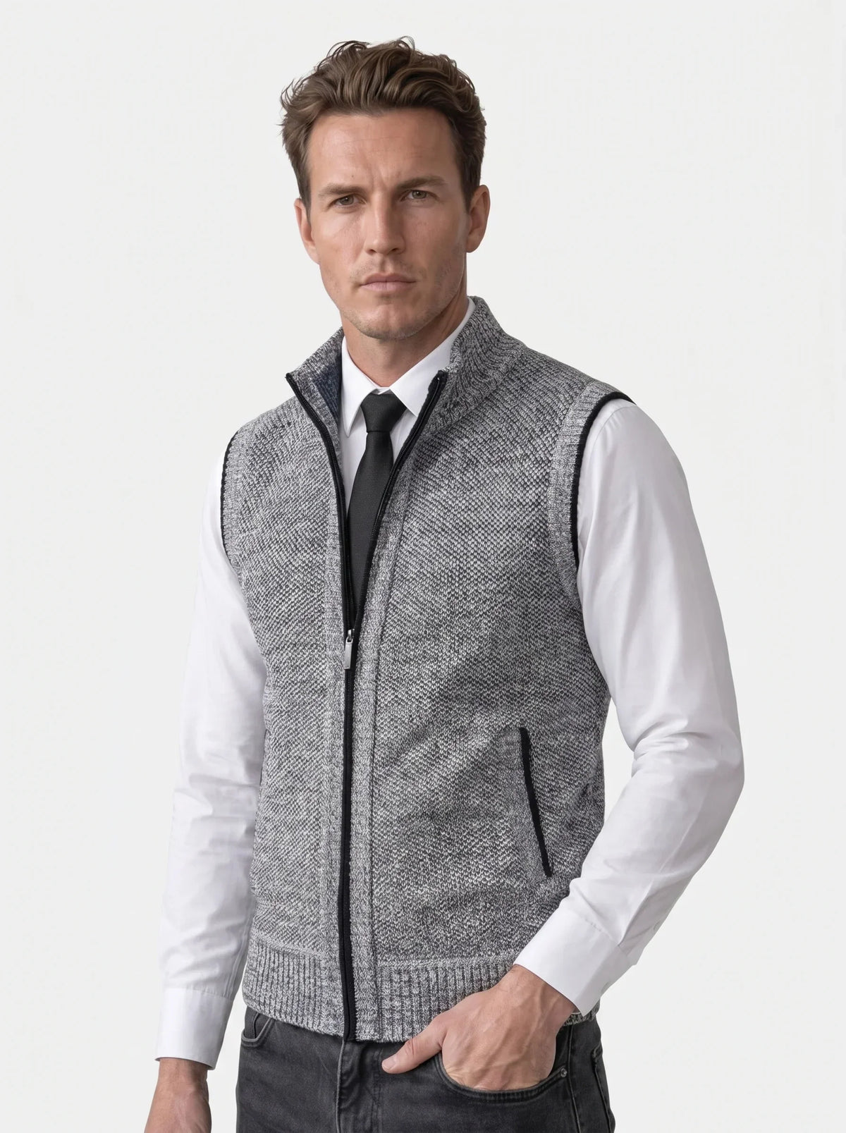 Elegant Full-Zip Sweater Vest | Bellmont Society