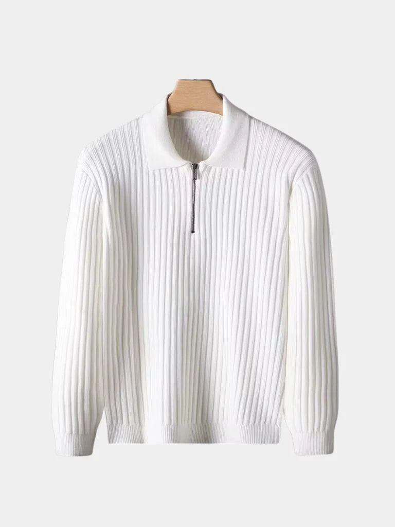 Elegant Quarter Zip Long Sleeve Polo | Bellmont Society