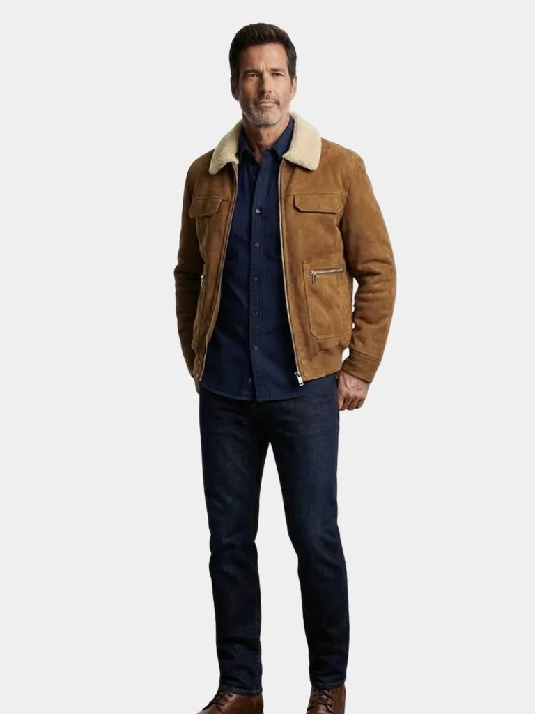 Essential Fleece Suede Jacket | Bellmont Society