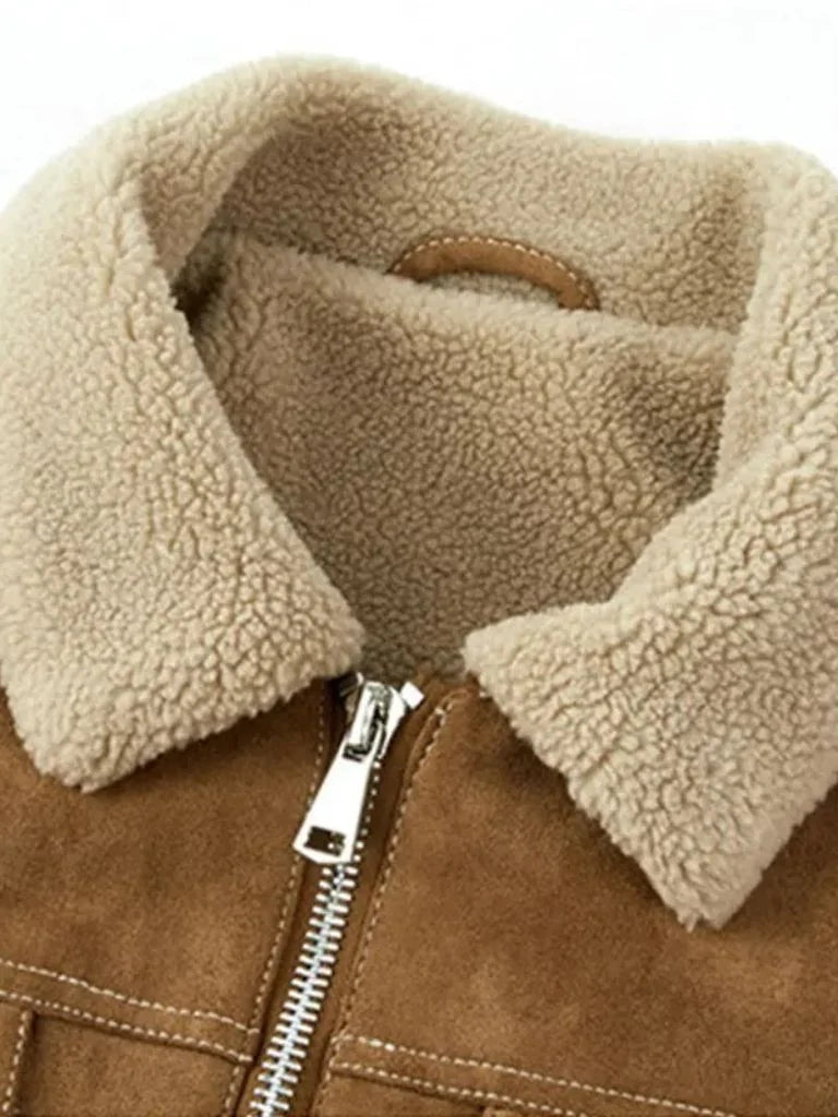 Essential Fleece Suede Jacket | Bellmont Society