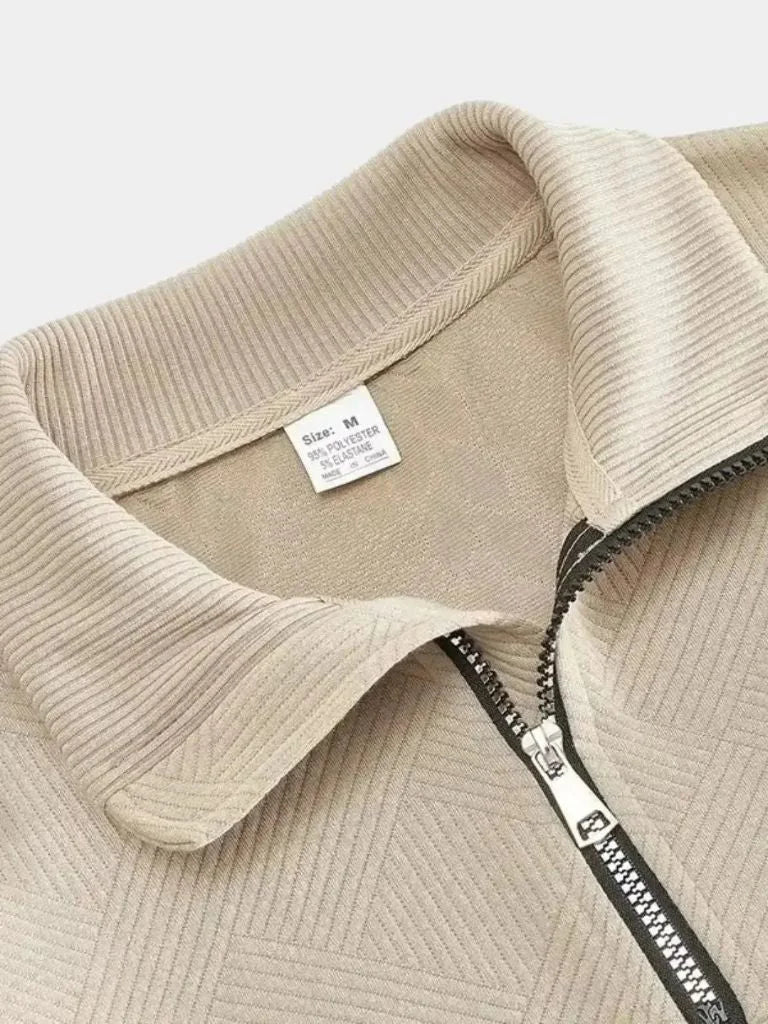 Essential Henley High Collar Quarter Zip Pullover | Bellmont Society
