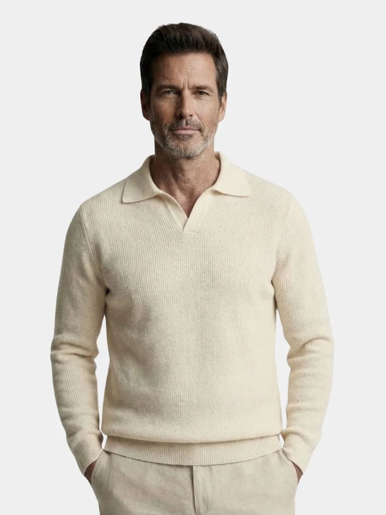 Essential V-Neck Polo Pullover — Avelmontis