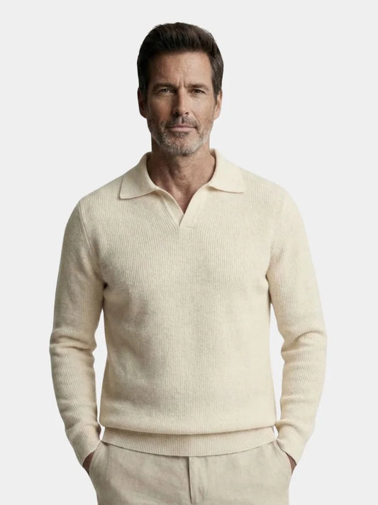 Essential V-Neck Polo Pullover — Avelmontis