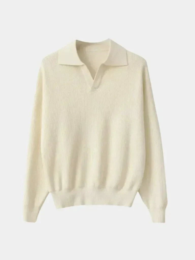 Essential V-Neck Polo Pullover — Avelmontis