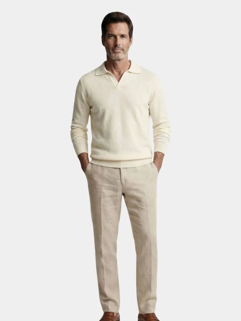 Essential V-Neck Polo Pullover — Avelmontis