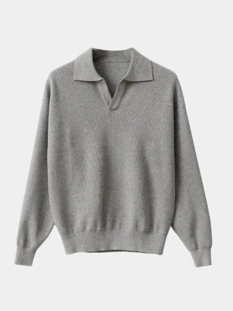 Essential V-Neck Polo Pullover — Avelmontis