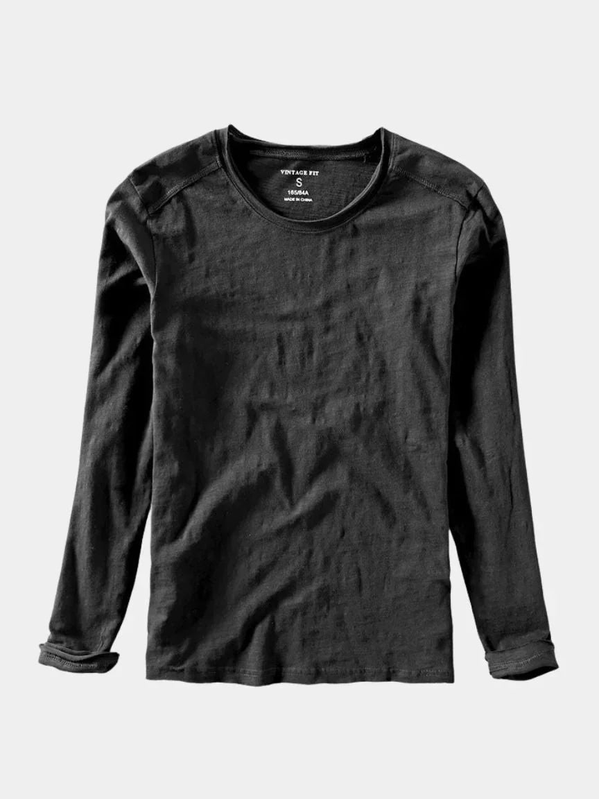 Essential Vintage Cotton Long Sleeve Tee — Avelmontis