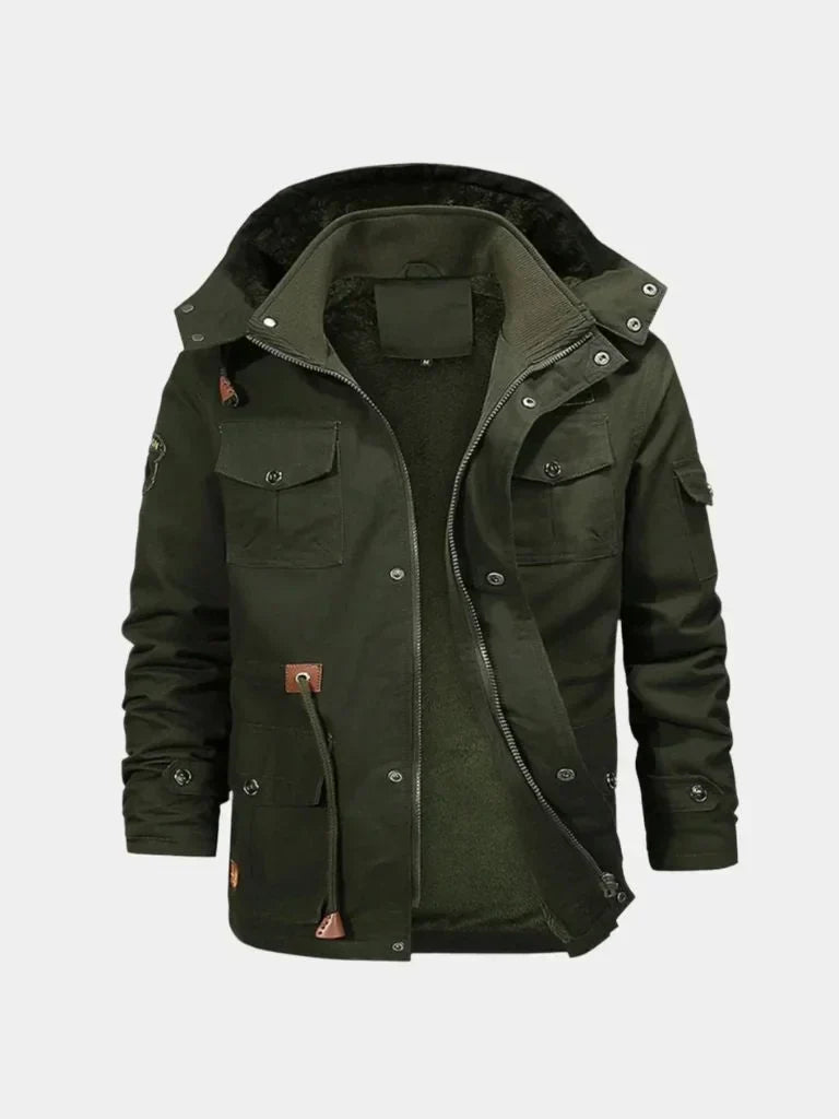 Fleece Hooded Bomber Jacket — Avelmontis