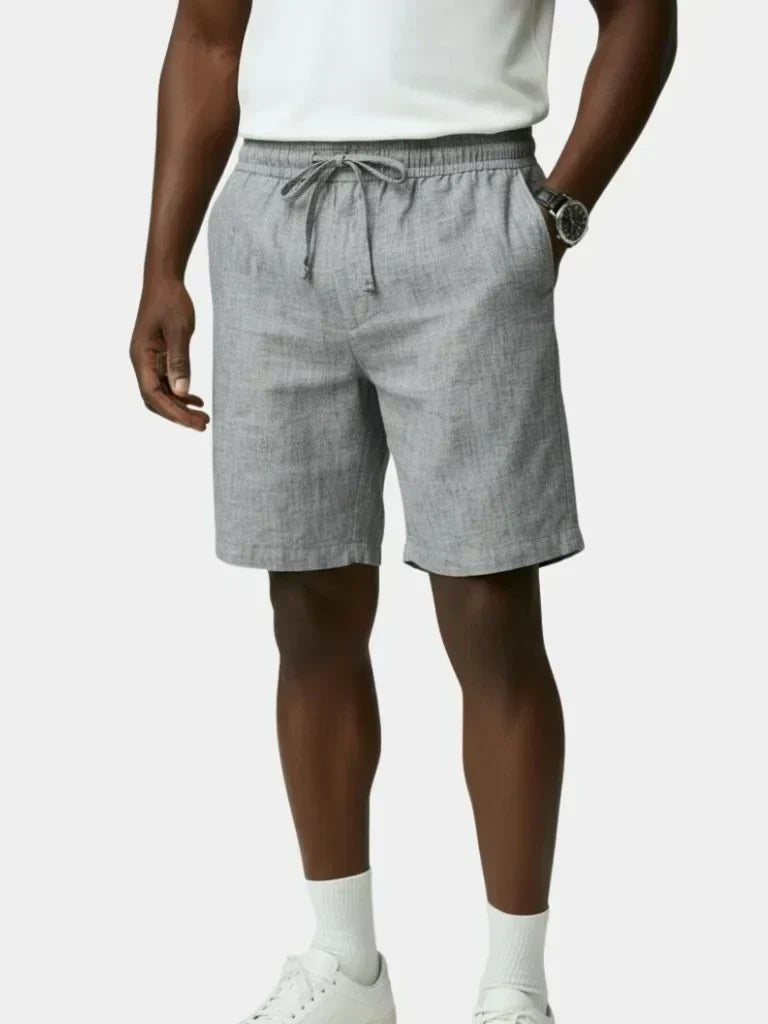 Gris Mariner Linen Shorts — Avelmontis