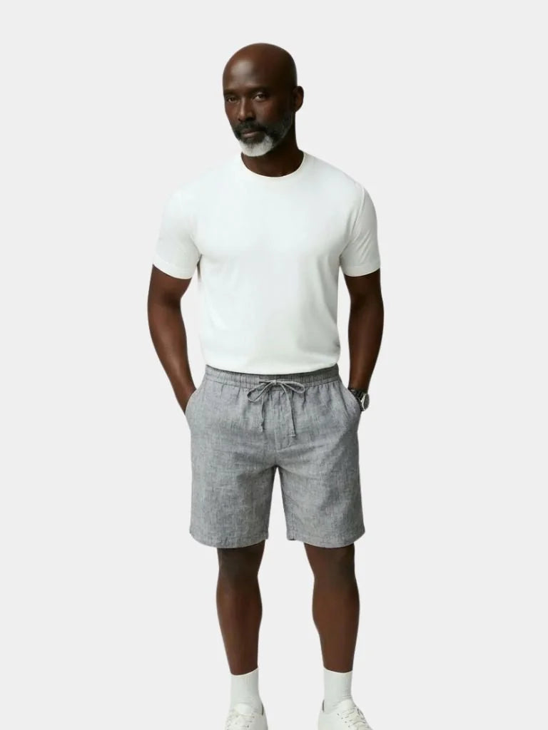 Gris Mariner Linen Shorts — Avelmontis