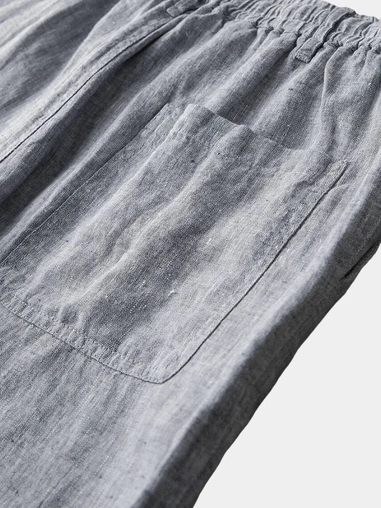 Gris Mariner Linen Shorts — Avelmontis