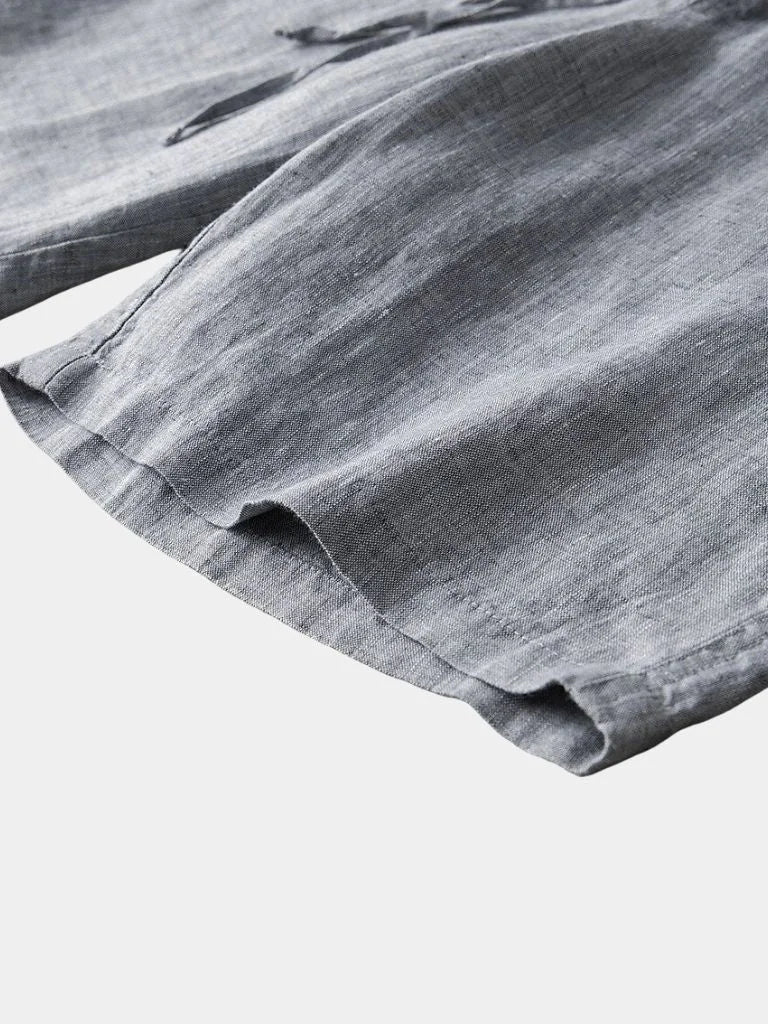Gris Mariner Linen Shorts — Avelmontis