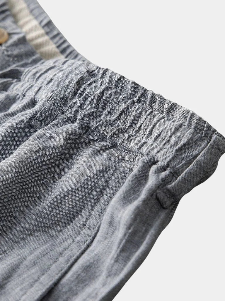 Gris Mariner Linen Shorts — Avelmontis