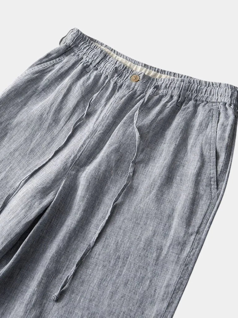 Gris Mariner Linen Shorts — Avelmontis