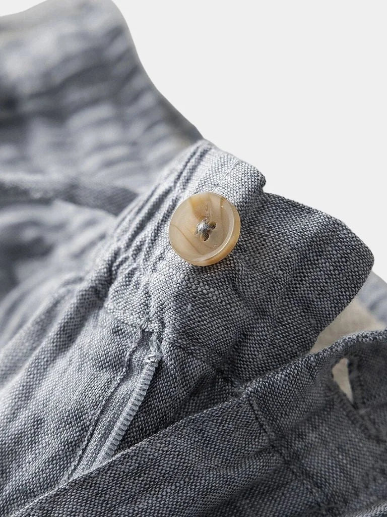 Gris Mariner Linen Shorts — Avelmontis