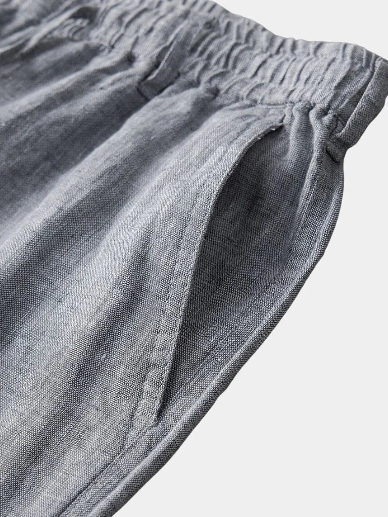 Gris Mariner Linen Shorts — Avelmontis