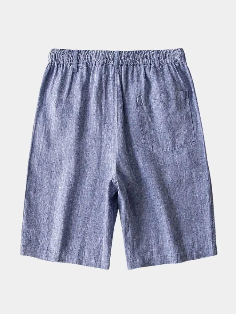 Gris Mariner Linen Shorts — Avelmontis