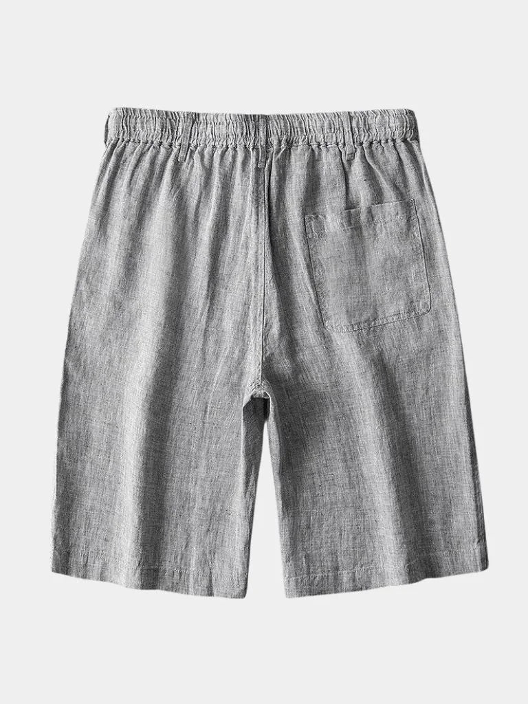 Gris Mariner Linen Shorts — Avelmontis