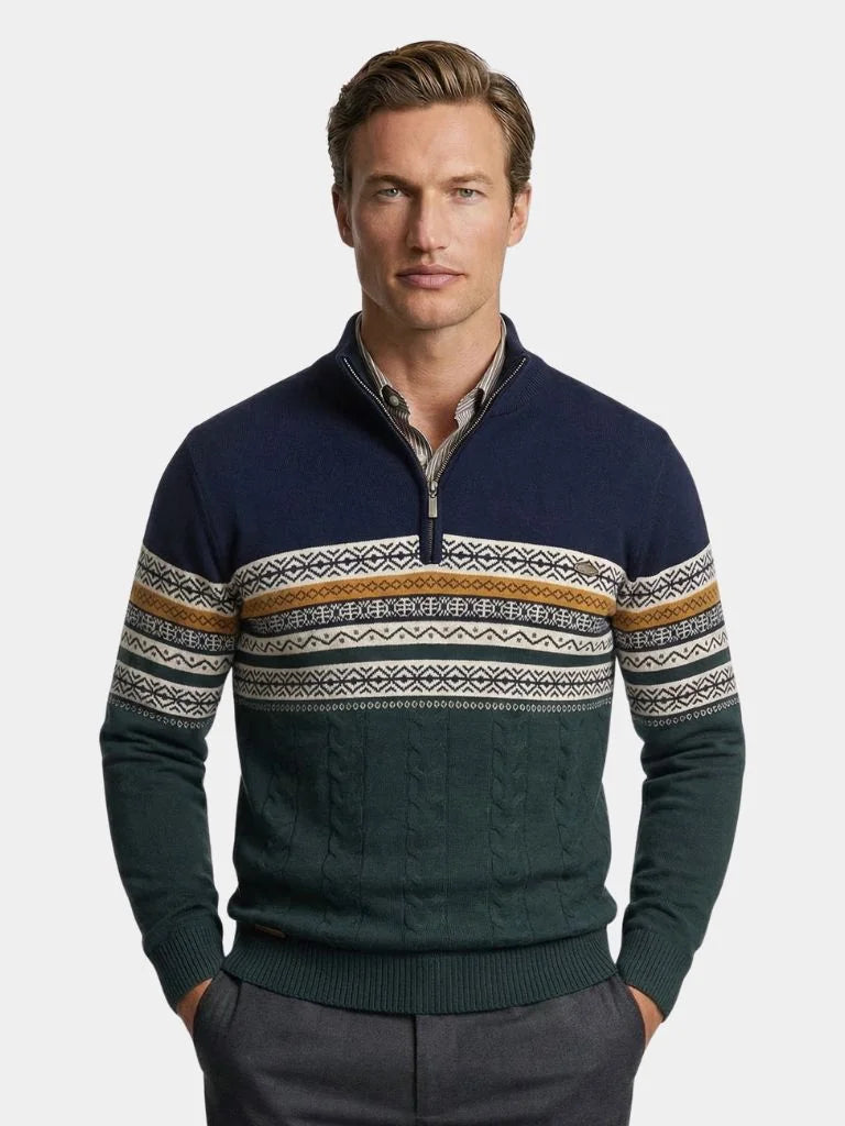 Half Zip Knit Pullover Sweater — Avelmontis