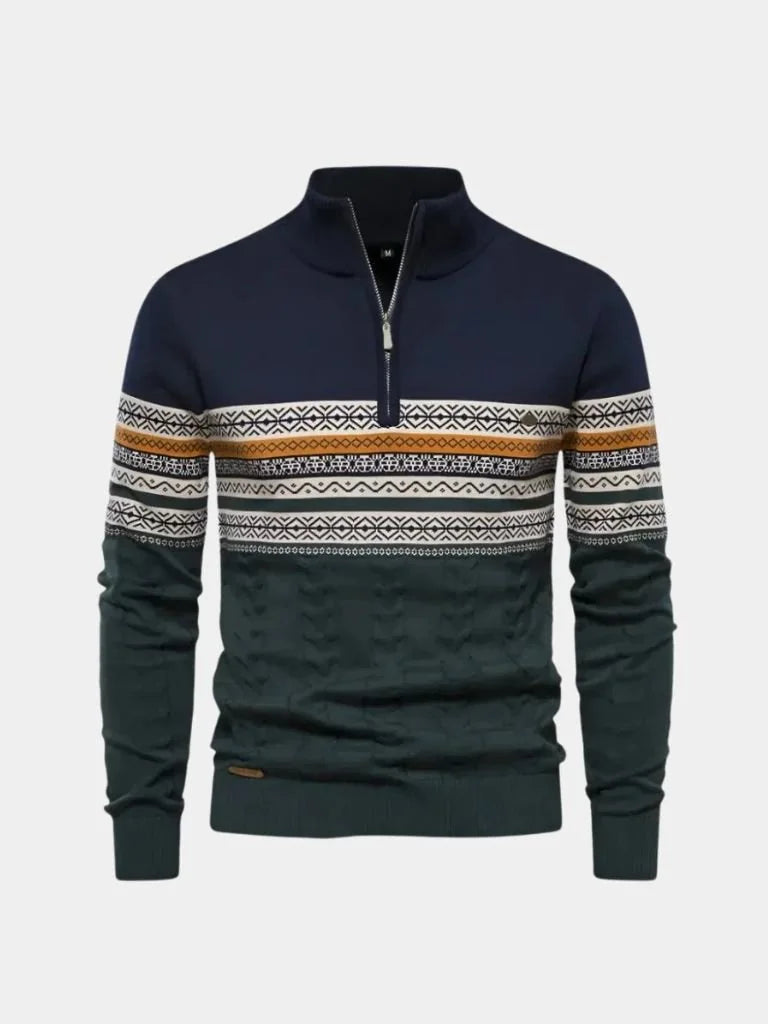 Half Zip Knit Pullover Sweater — Avelmontis