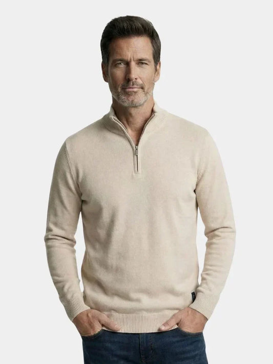Half Zip Knitwear Solid Color Cardigan Sweater — Avelmontis