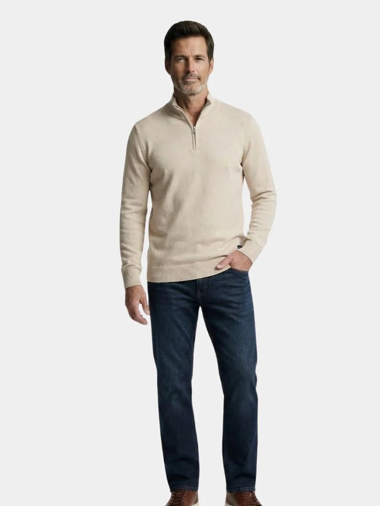 Half Zip Knitwear Solid Color Cardigan Sweater — Avelmontis