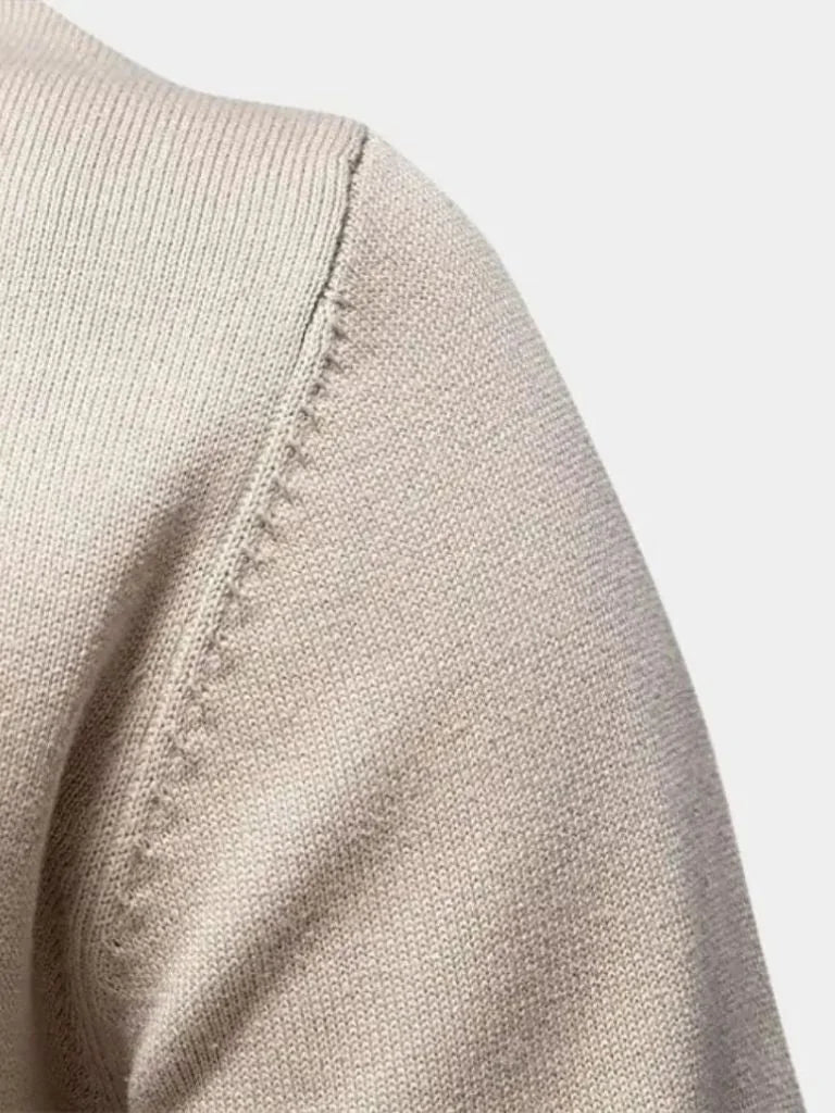Half Zip Knitwear Solid Color Cardigan Sweater — Avelmontis