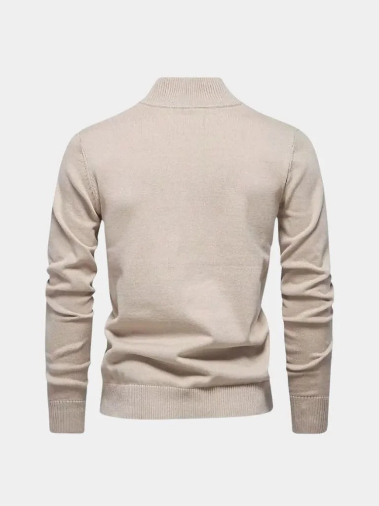 Half Zip Knitwear Solid Color Cardigan Sweater — Avelmontis