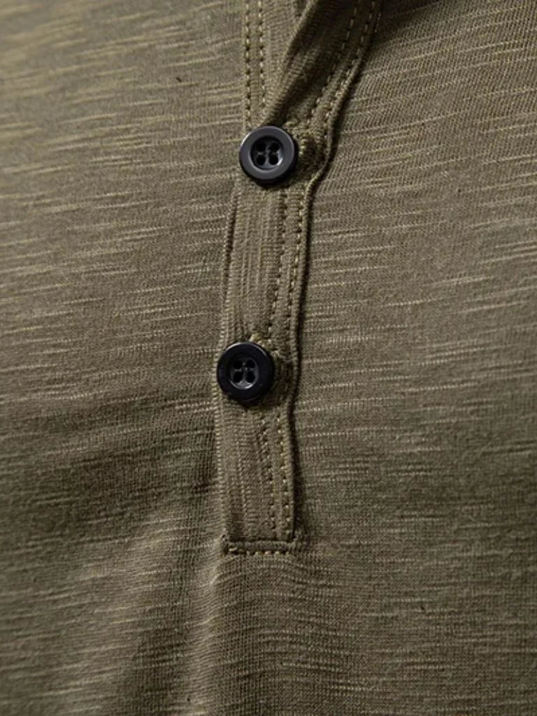 Henley Neck Long Sleeve T-Shirt — Avelmontis