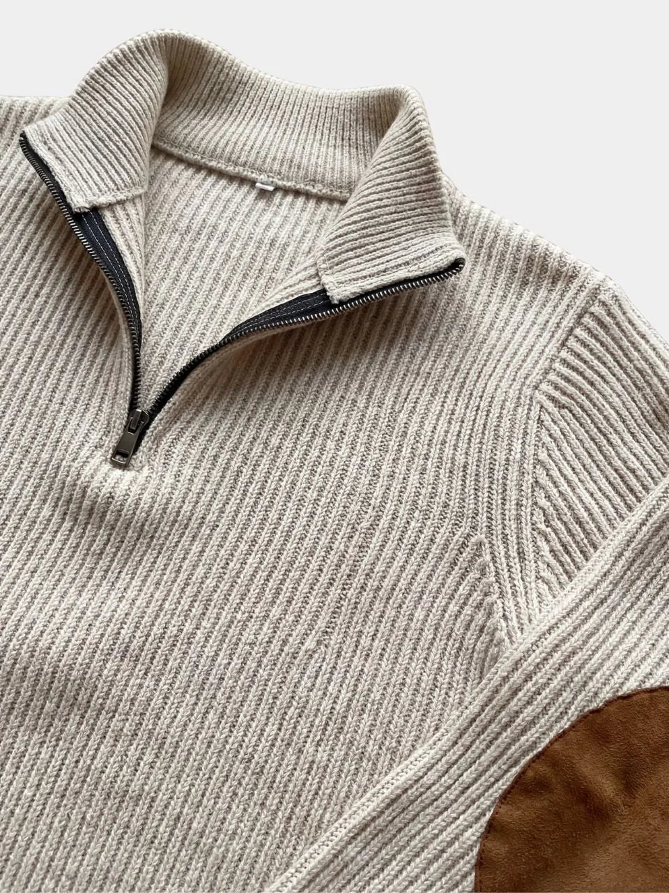High Collar Quarter Zip Corduroy Pullover — Avelmontis