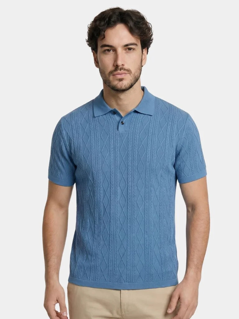 Imperial Diamond Knit Polo Shirt — Avelmontis