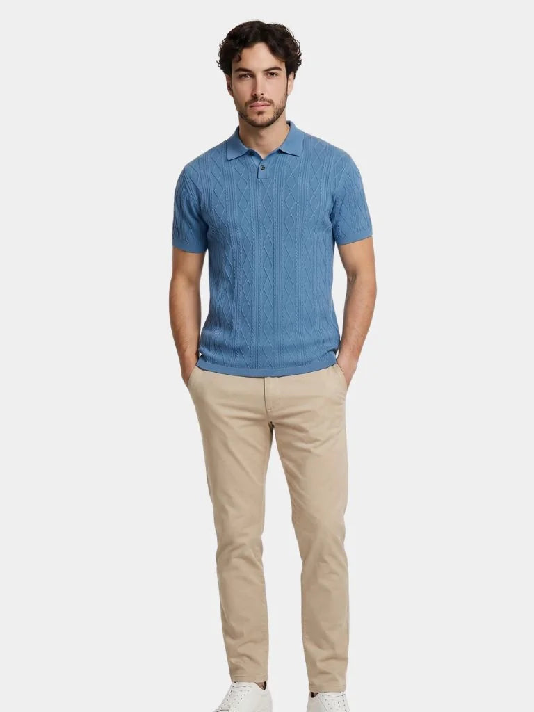 Imperial Diamond Knit Polo Shirt — Avelmontis