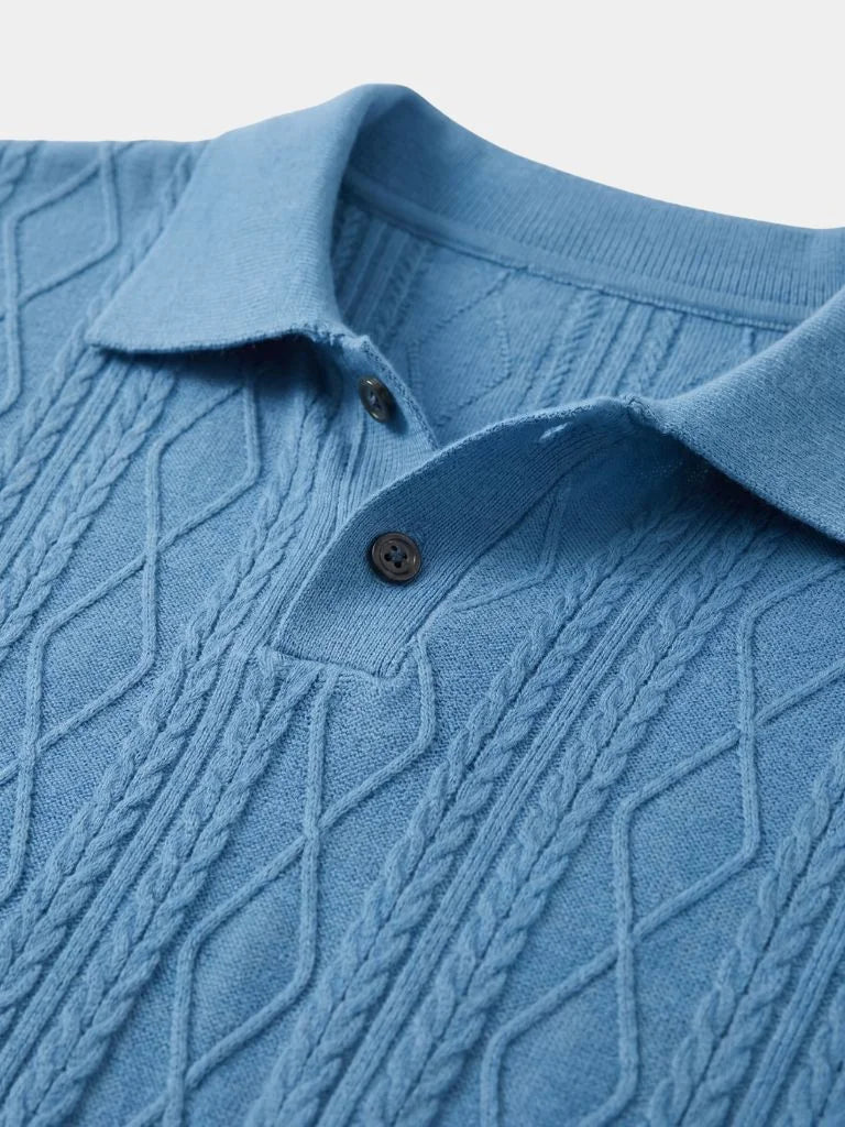 Imperial Diamond Knit Polo Shirt — Avelmontis