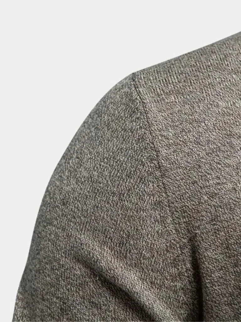Knitted Stand Collar Cotton Cardigan — Avelmontis