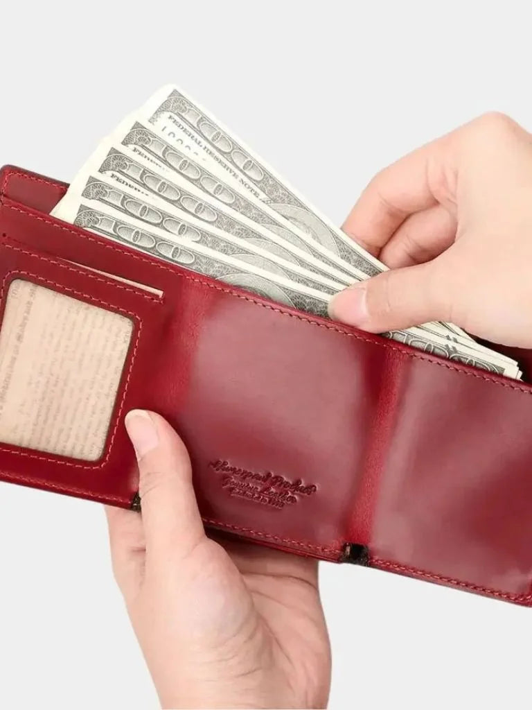 Leather Magnet Wallet Anti-Scam — Avelmontis