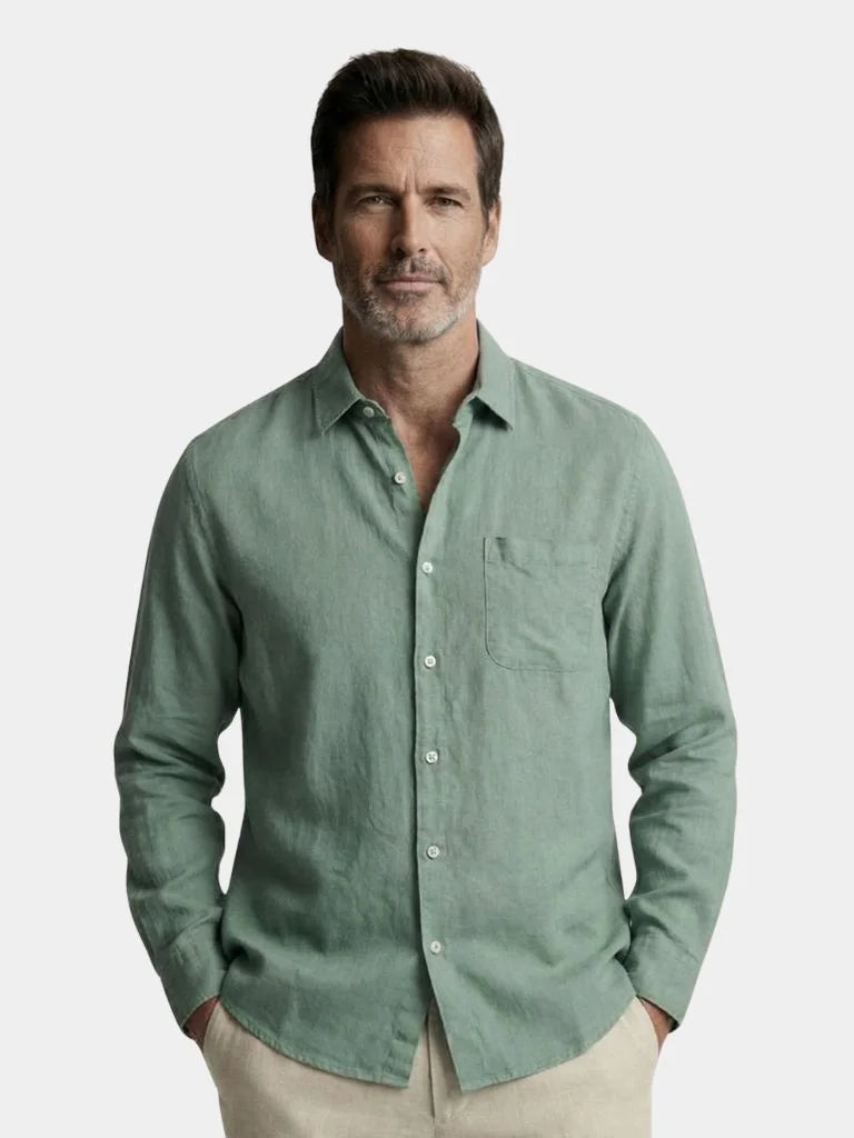 Long Sleeve Essential Linen Shirt — Avelmontis