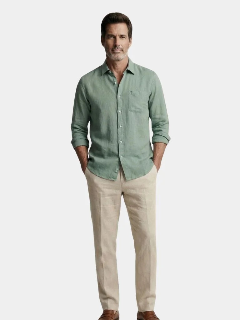 Long Sleeve Essential Linen Shirt — Avelmontis