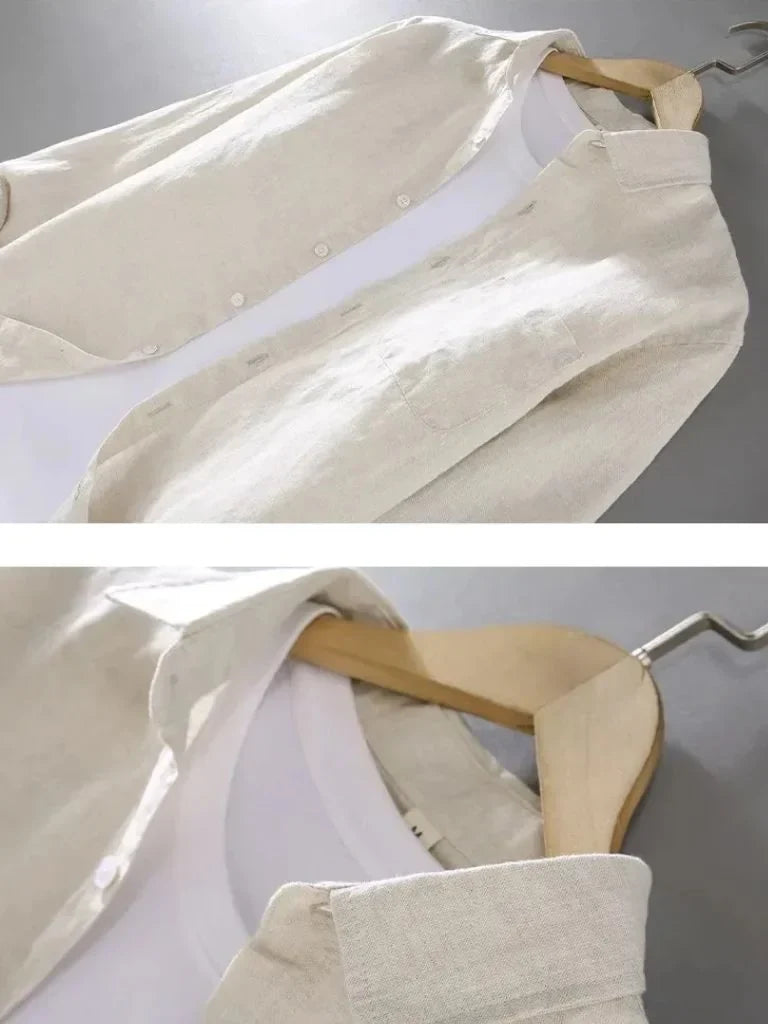 Long Sleeve Essential Linen Shirt — Avelmontis