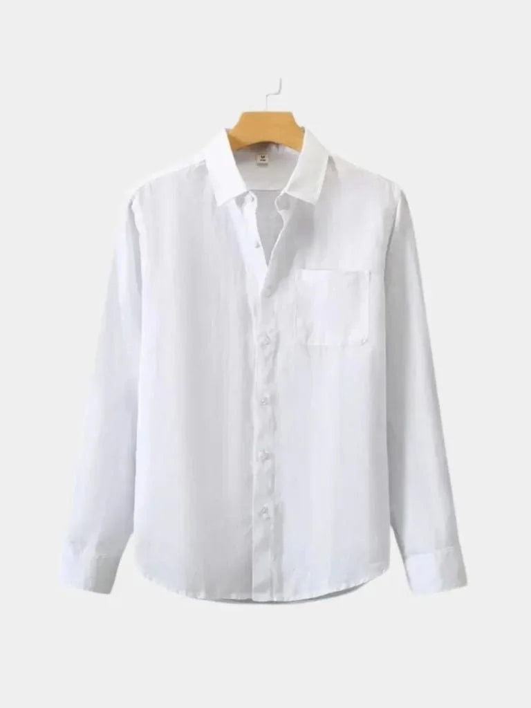 Long Sleeve Essential Linen Shirt — Avelmontis