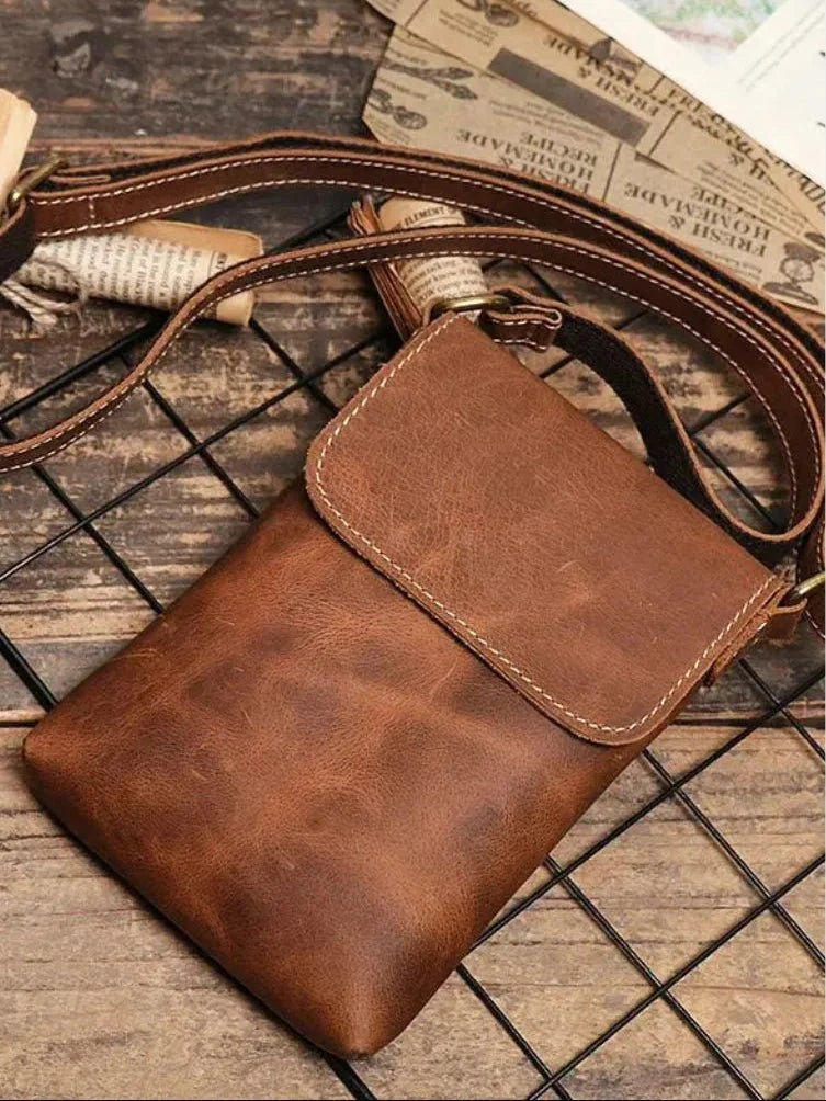 Men's Mini Leather Shoulder Bag — Avelmontis