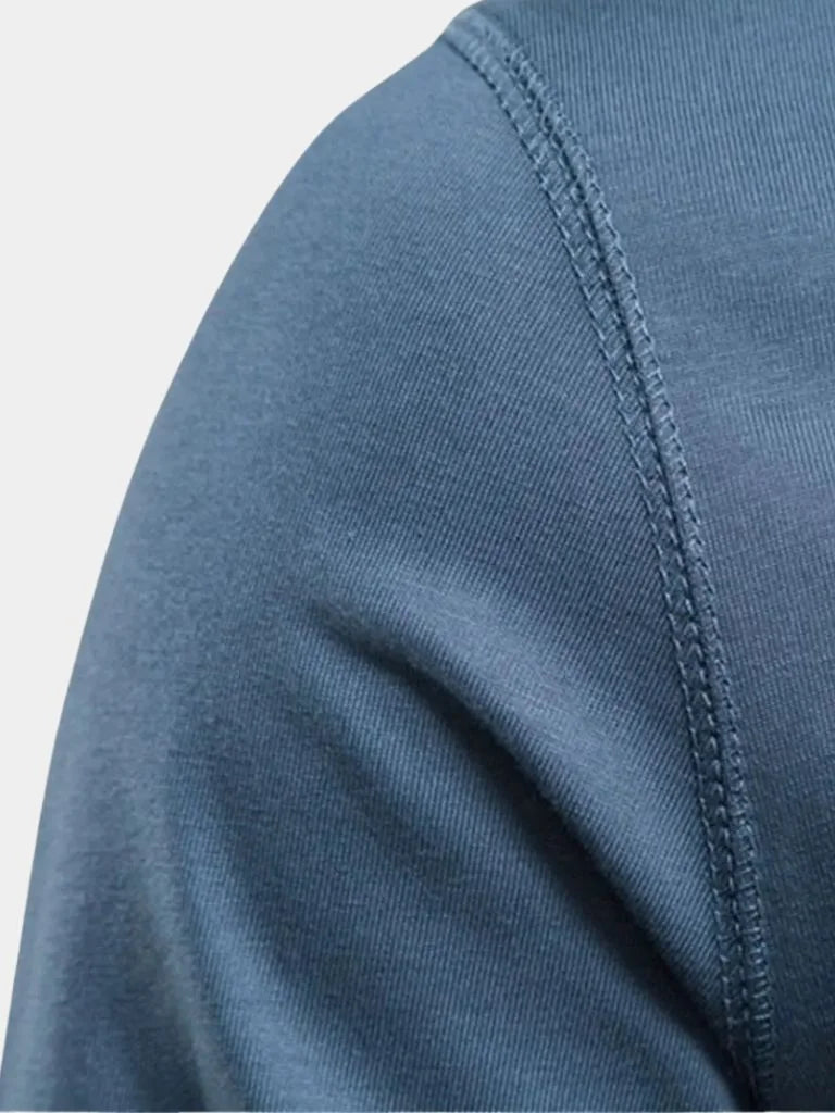Minimalist Henley Neck Long Sleeve T-Shirt — Avelmontis