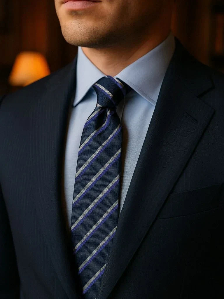Navy Ledger Tie — Avelmontis