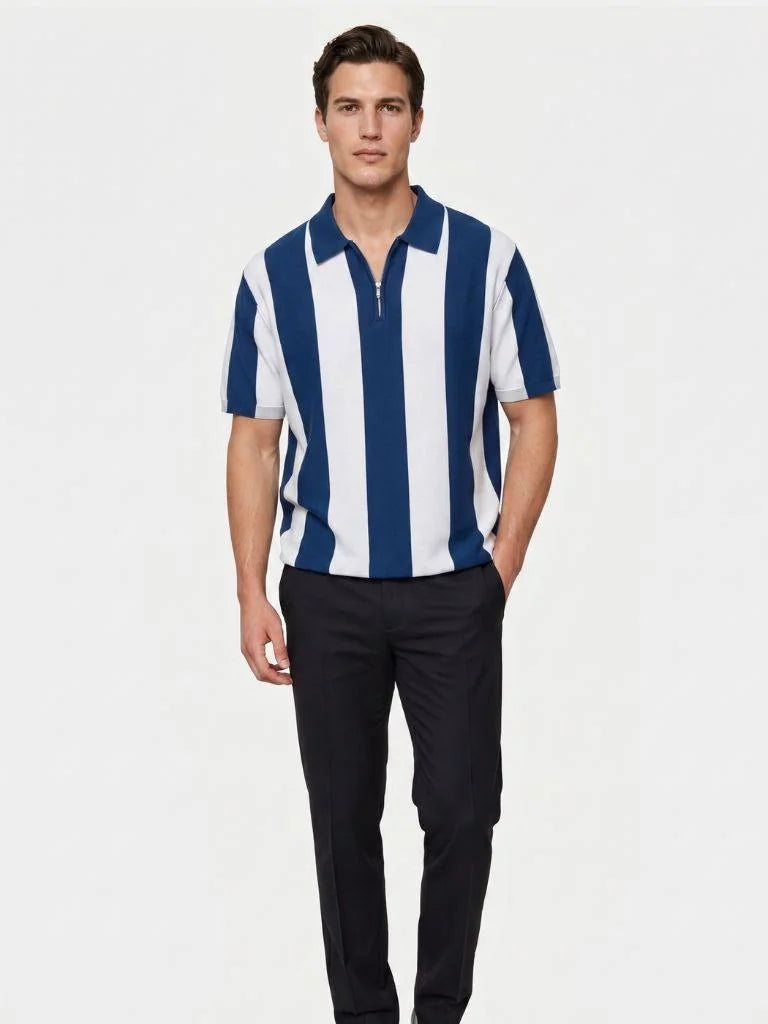Navy Stripe Polo — Avelmontis