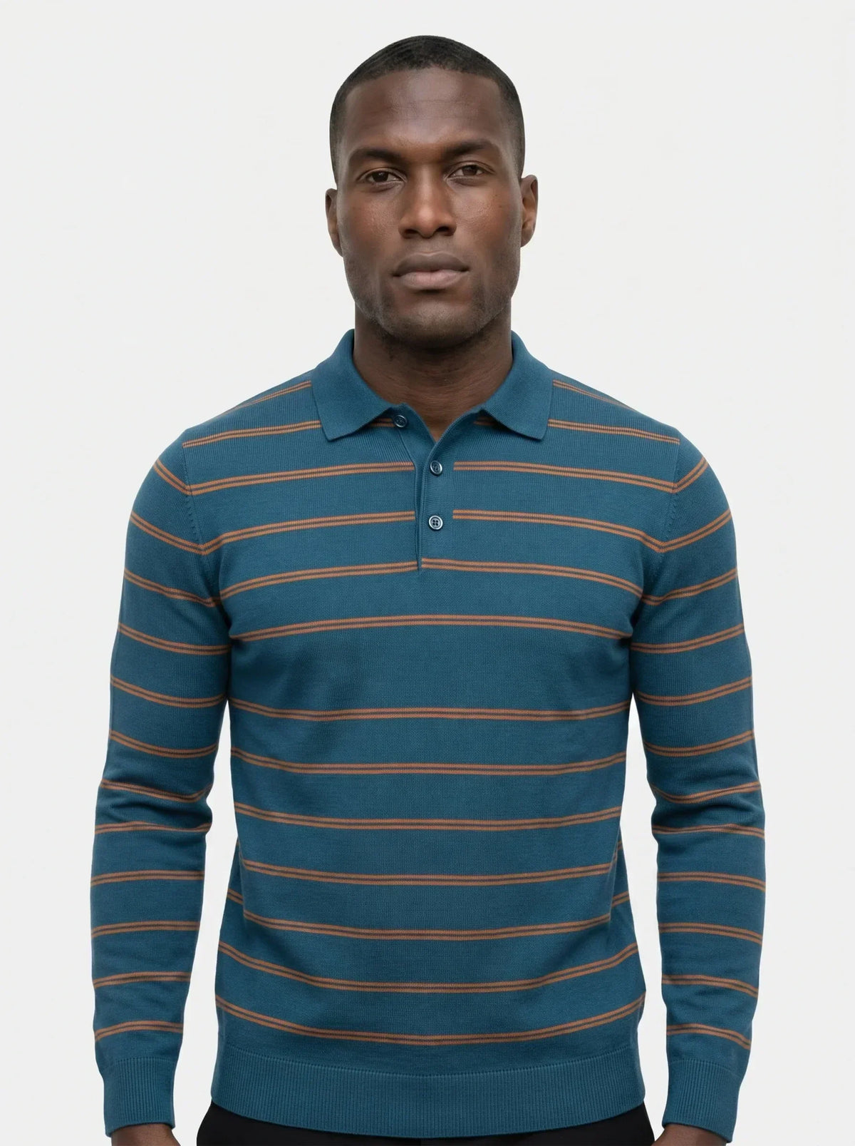 Navy Sunset Striped Polo — Avelmontis