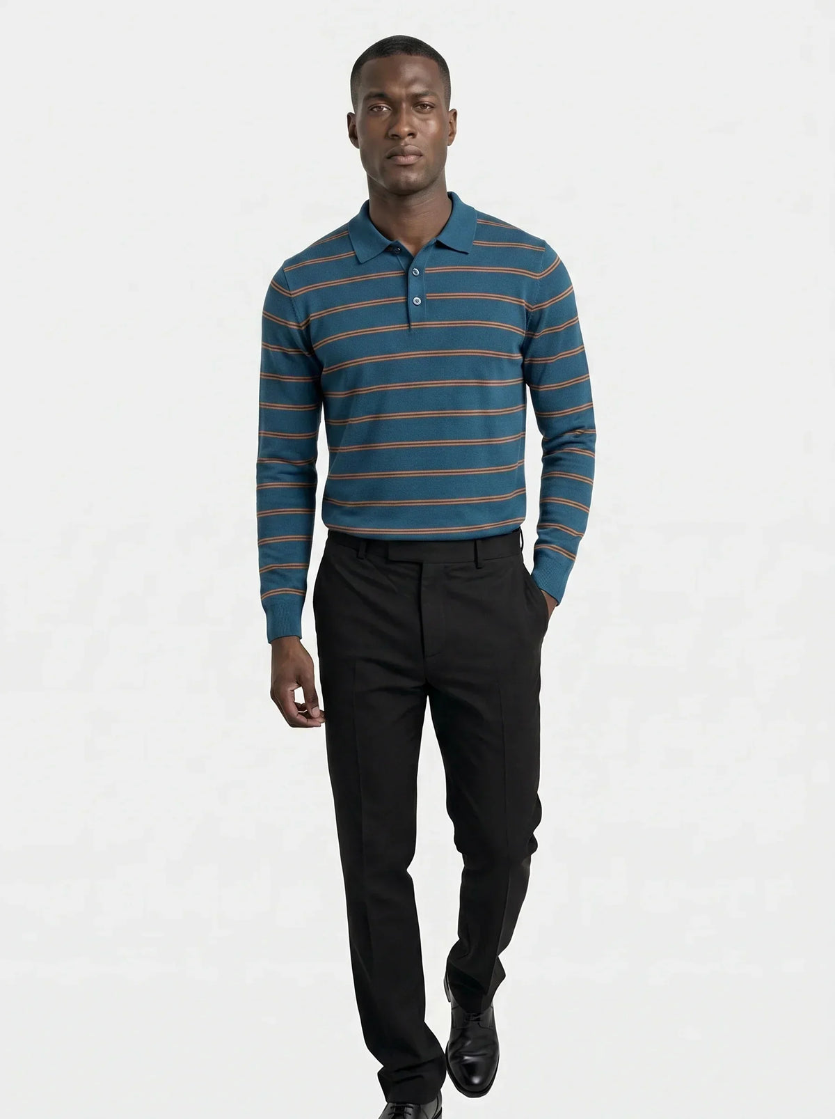Navy Sunset Striped Polo — Avelmontis