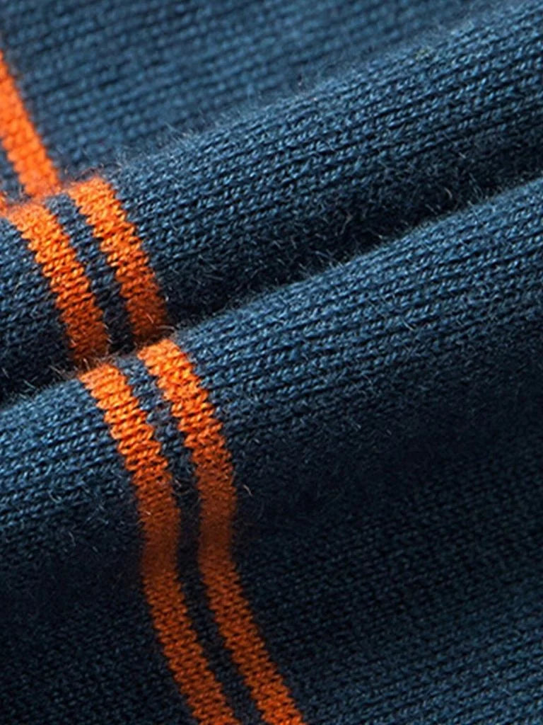 Navy Sunset Striped Polo — Avelmontis