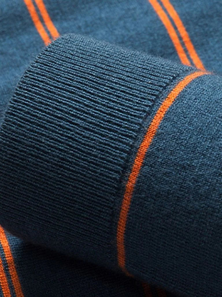 Navy Sunset Striped Polo — Avelmontis